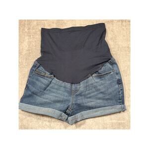 Time and Tru Maternity Denim Shorts Size S 4-6 Cuffed Medium Wash